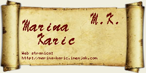 Marina Karić vizit kartica